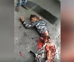 Accident Video – The guy is still alive even though his lower half is completely crushed