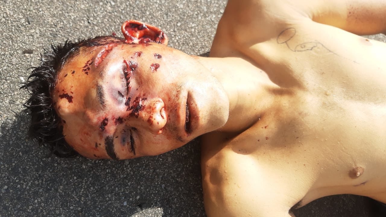 Dead body of young man shot in the night