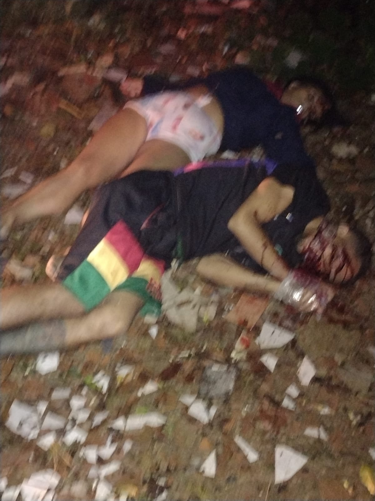 Two men and one woman were executed by the roadside