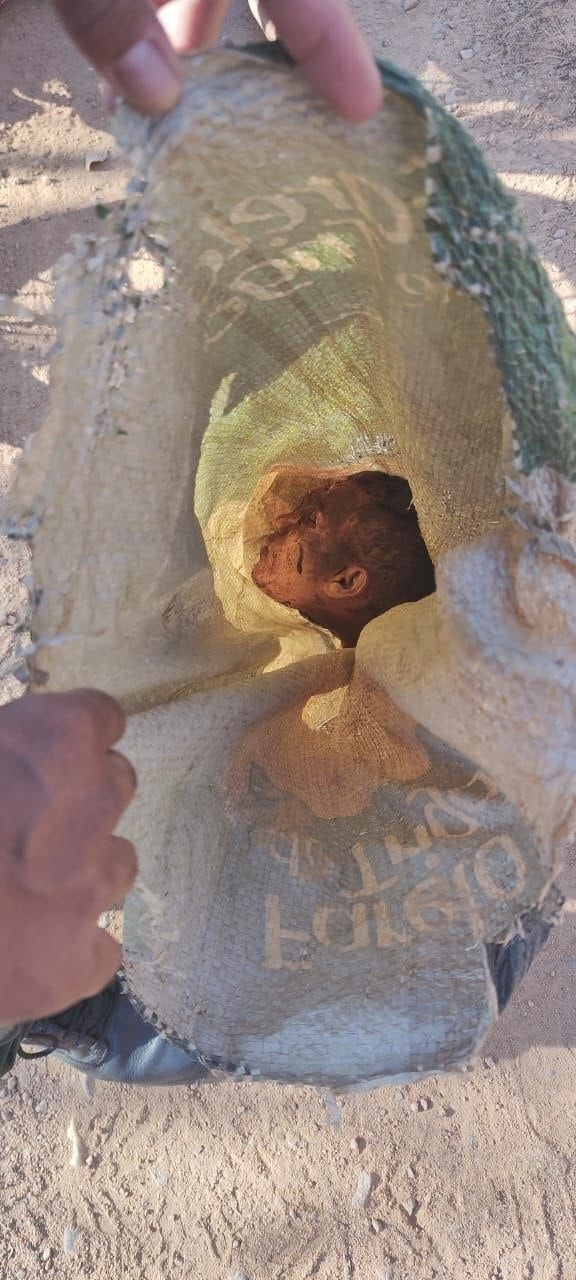 Found two corpses, one with eyes gouged out and one with beheaded