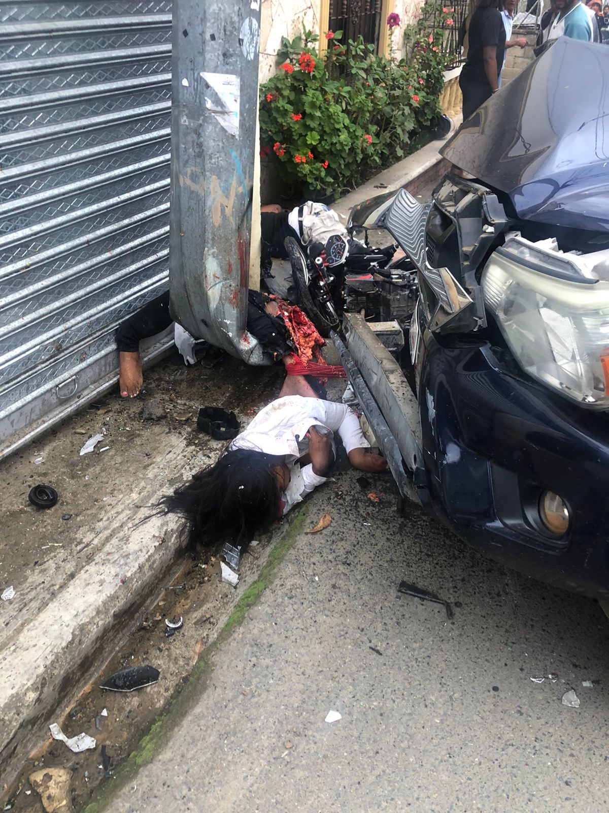 A Dominican Republic woman was almost cut in half by an accident