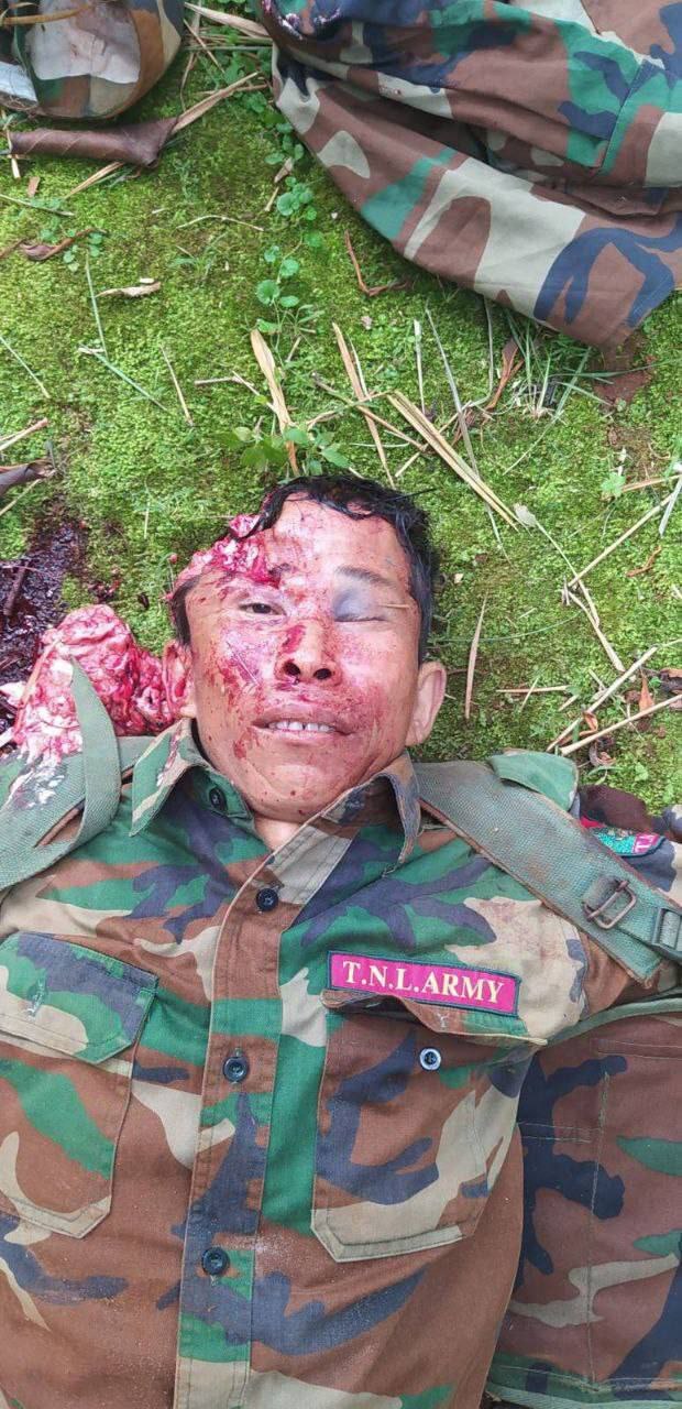 Compilation of photos of dead soldiers in the Myanmar civil war