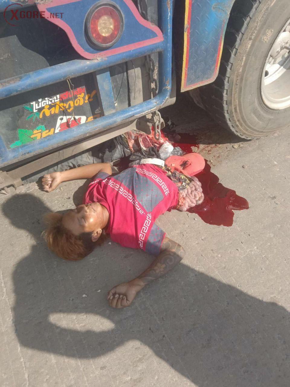 Man crushed to death on the spot Cambodia