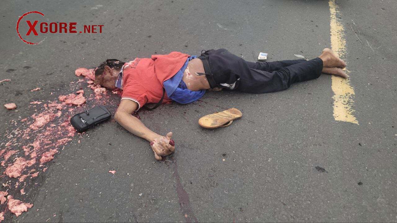 Horrific Accident on National Road No.1 in Svay Rieng: Biker Crushed to Death