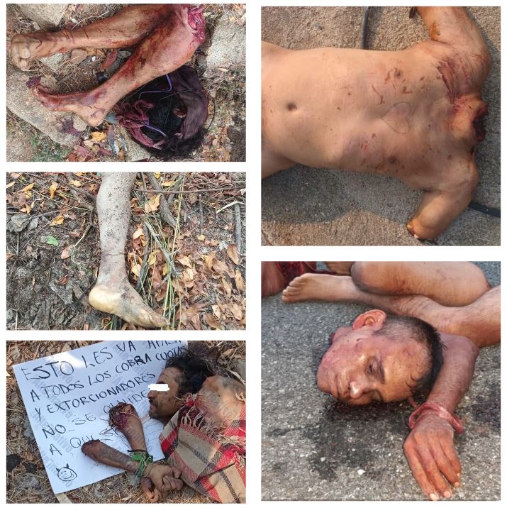 Compilation of unidentified photos of dismembered bodies of gang members