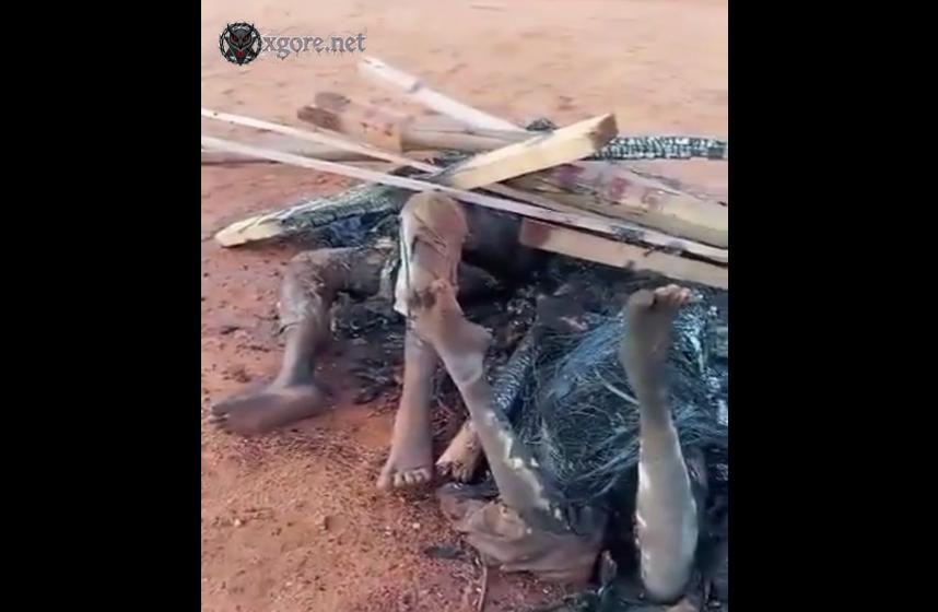 Three charred corpses were seen