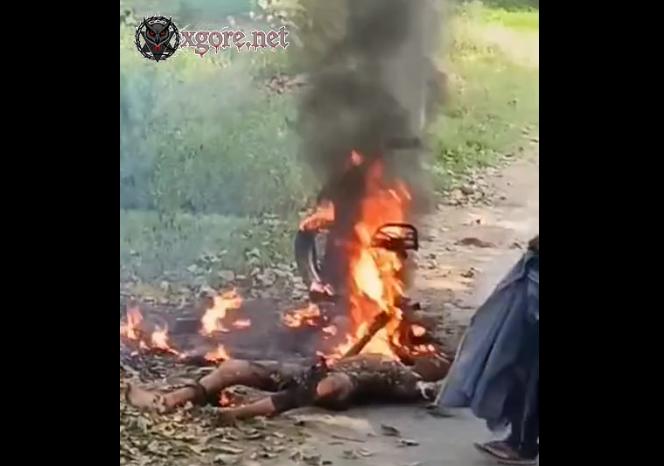 The man was burned to death in an accident