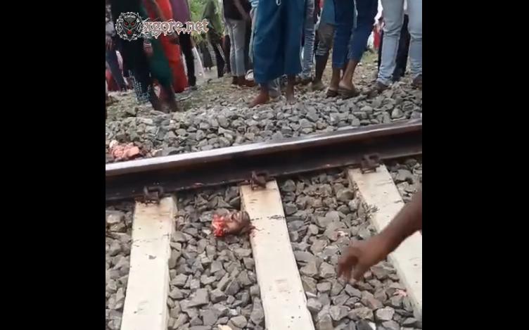 The man killed himself by placing his head on the train tracks