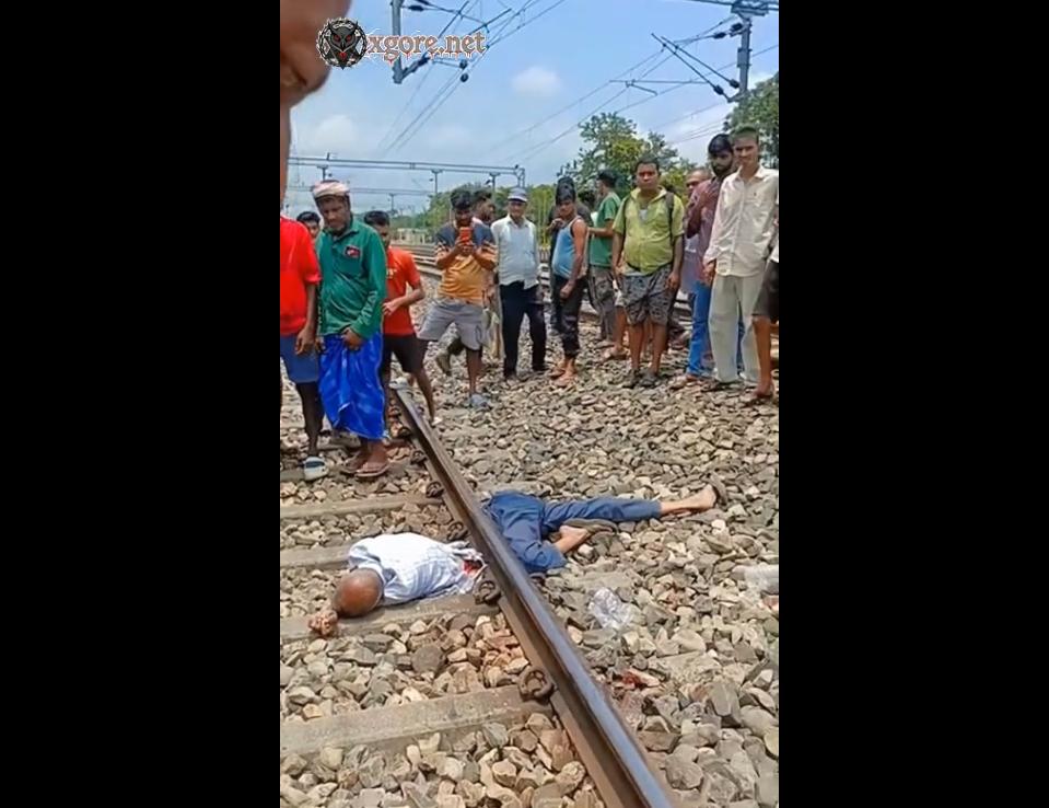 The man was cut in half by a train