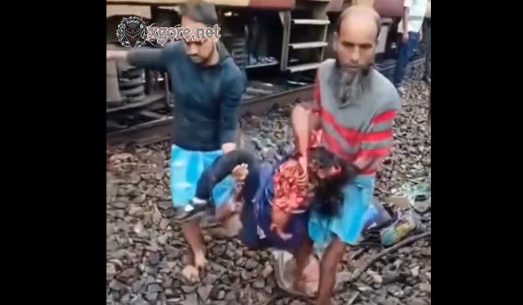 The woman was cut into pieces in a train accident
